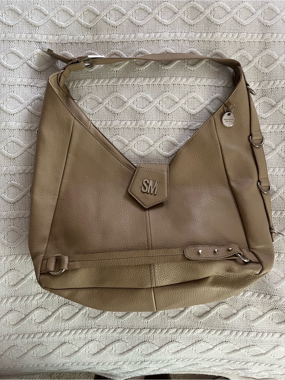 Steve Madden Taupe Large Vintage Hobo Bag With Adjustable Strap